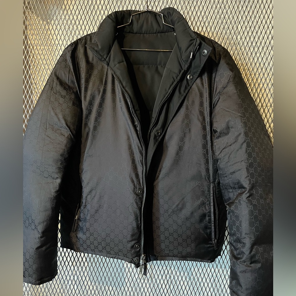 Gucci Black Monogram Men's Puffer Jacket